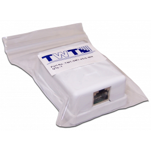 Wall mounting outlet with one or two RJ-45 category 5е STP socket, white